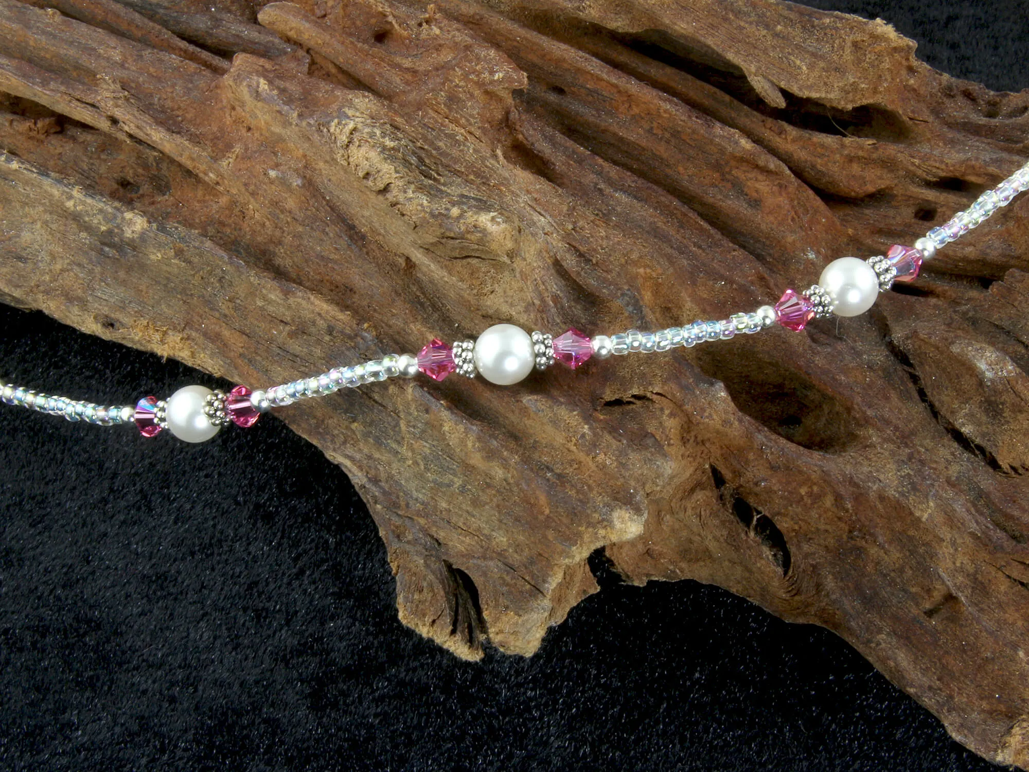 Razzle Dazzle Rose Pink Pearl Anklet