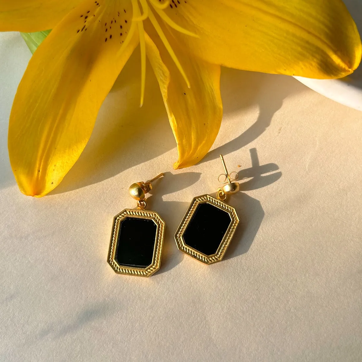 Revitalise Drop Earrings with Black Onyx - Protection