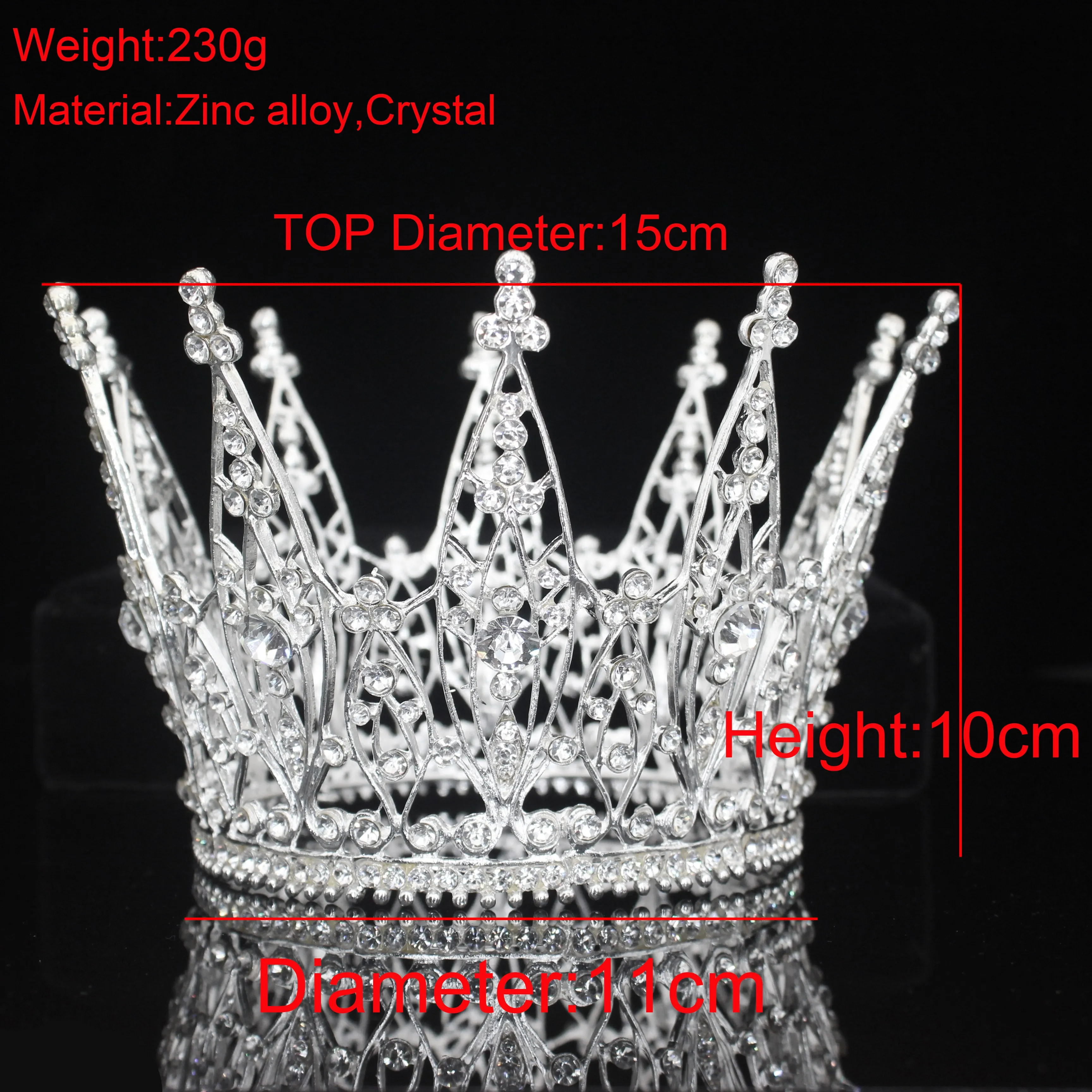 Rhinestone Princess Show Tiara Crown  Wedding Hair Jewelry Accessory