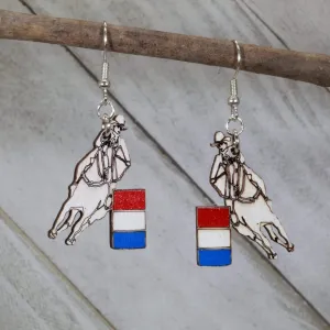 Rodeo Barrel Racing Wooden Dangle Earrings by Cate's Concepts, LLC