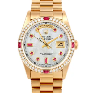 Rolex Day-Date 36mm | 18038-WMOP-RBY-AM-4RBY-PRS