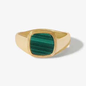 Saburo malachite signet ring