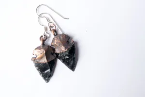 SALE Dragonglass  | Obsidian arrowhead earrings