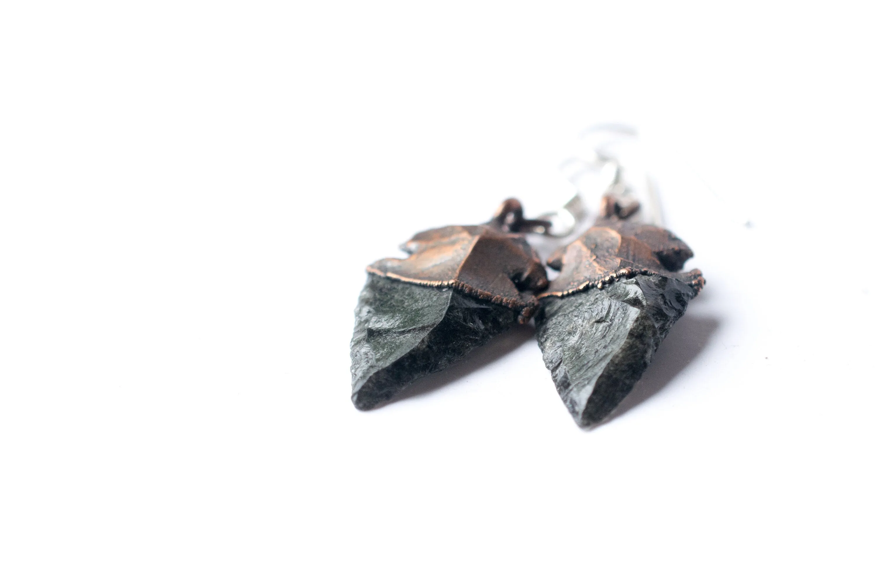 SALE Dragonglass  | Obsidian arrowhead earrings