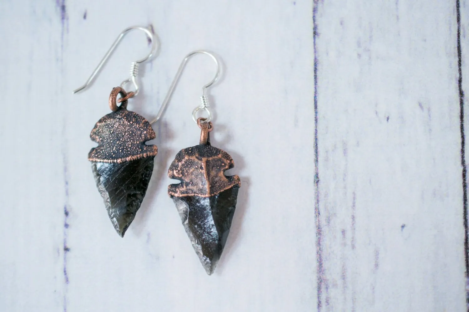 SALE Dragonglass  | Obsidian arrowhead earrings