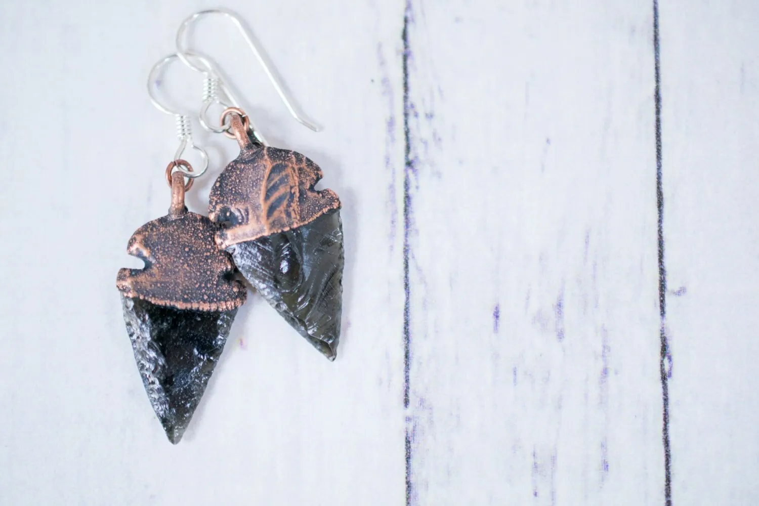 SALE Dragonglass  | Obsidian arrowhead earrings