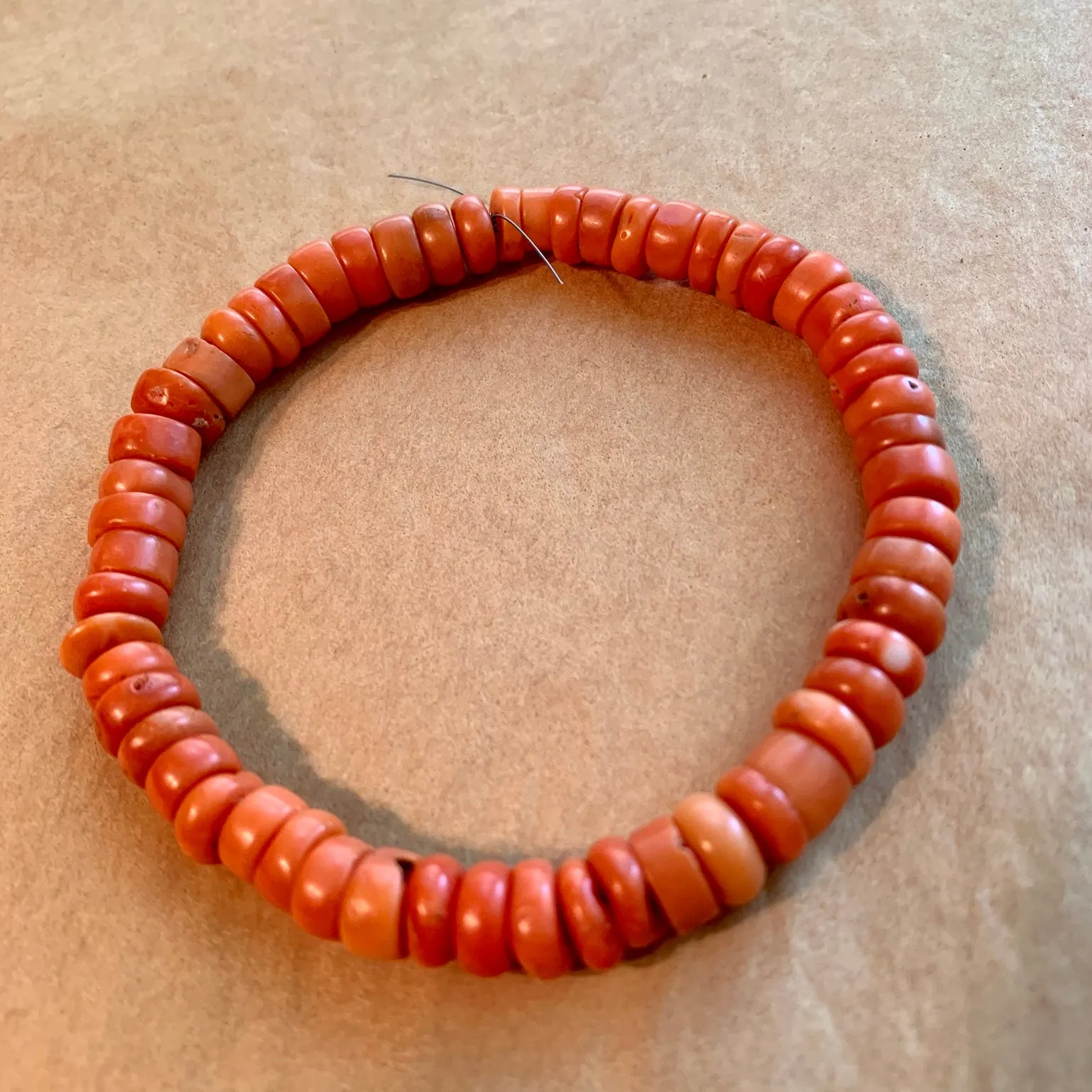 Short Strand of Orange Antique Coral