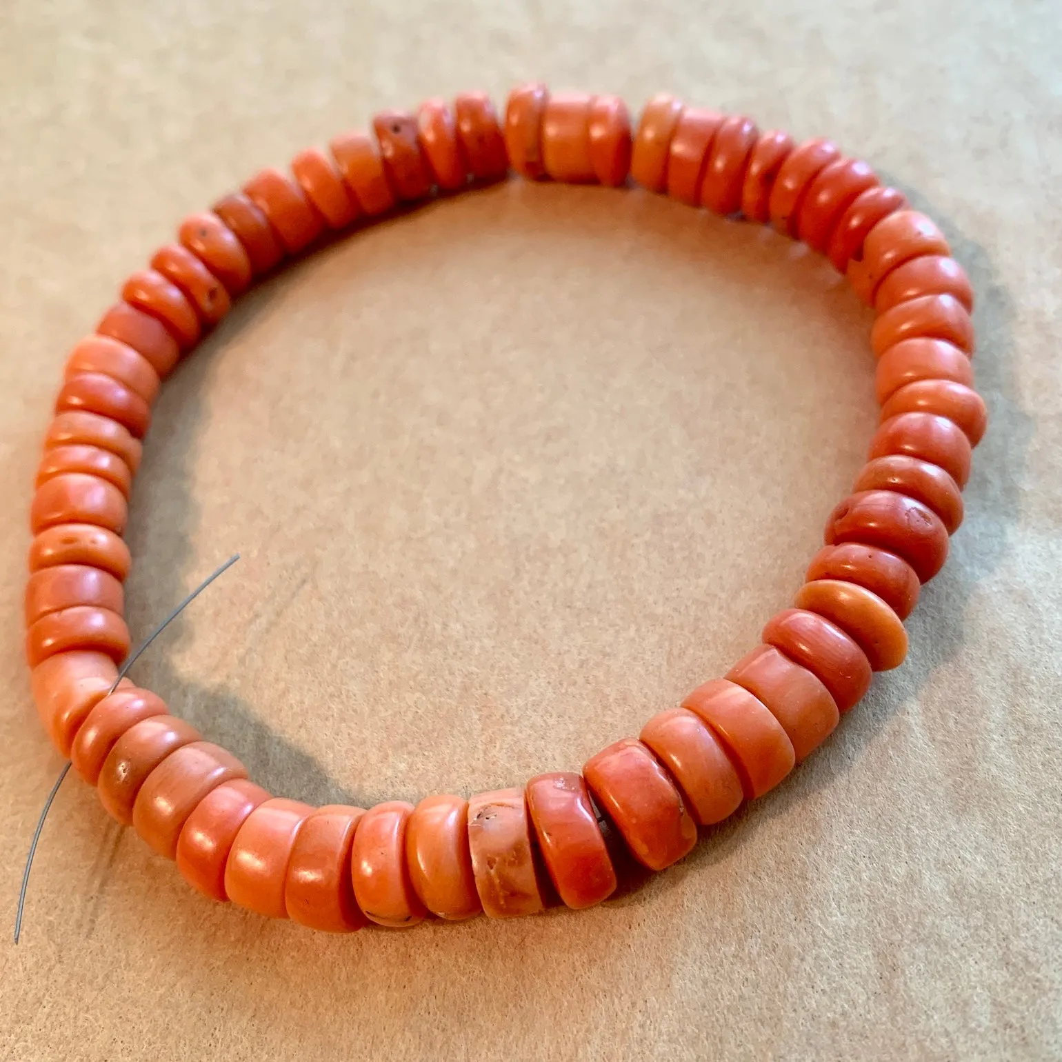 Short Strand of Orange Antique Coral