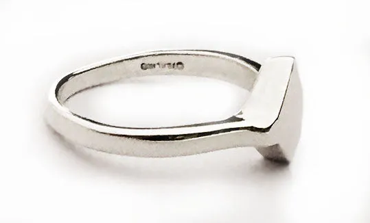 Silver Diamond Shaped Signet Ring