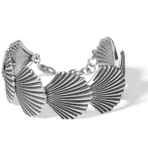 Silver Shells Flex Cuff Bracelet