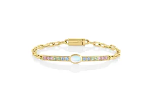 Single Stone Gem ID Bracelet - Moonstone