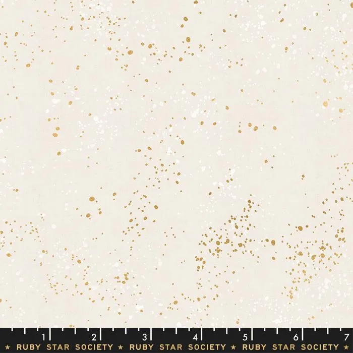 Speckled Metallic White Gold 1 YARD