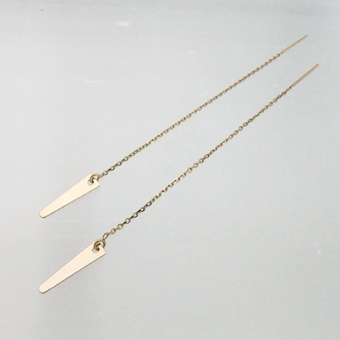 Spike Threader Earrings in 14 karat yellow gold