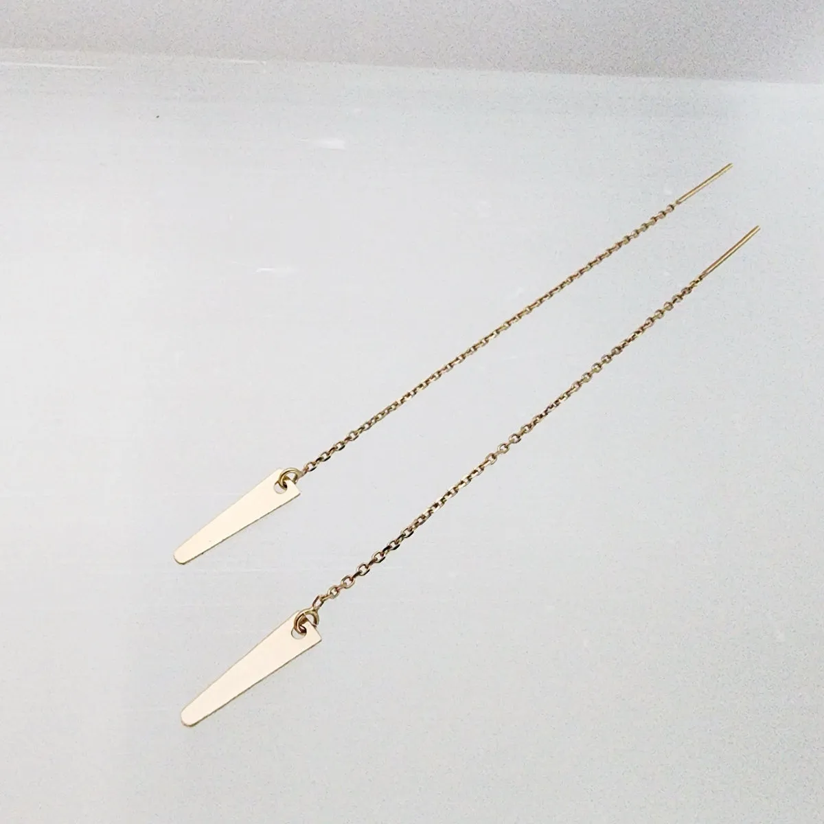 Spike Threader Earrings in 14 karat yellow gold