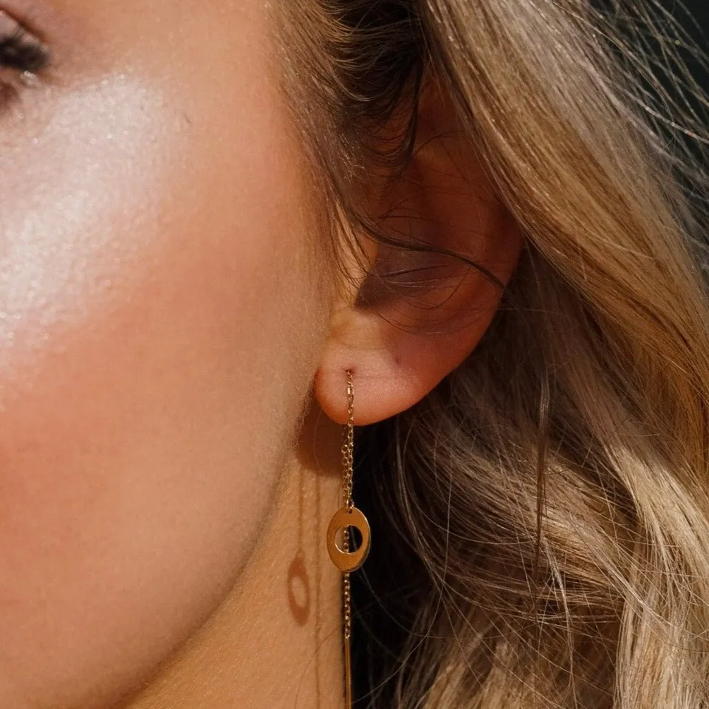 Spike Threader Earrings in 14 karat yellow gold