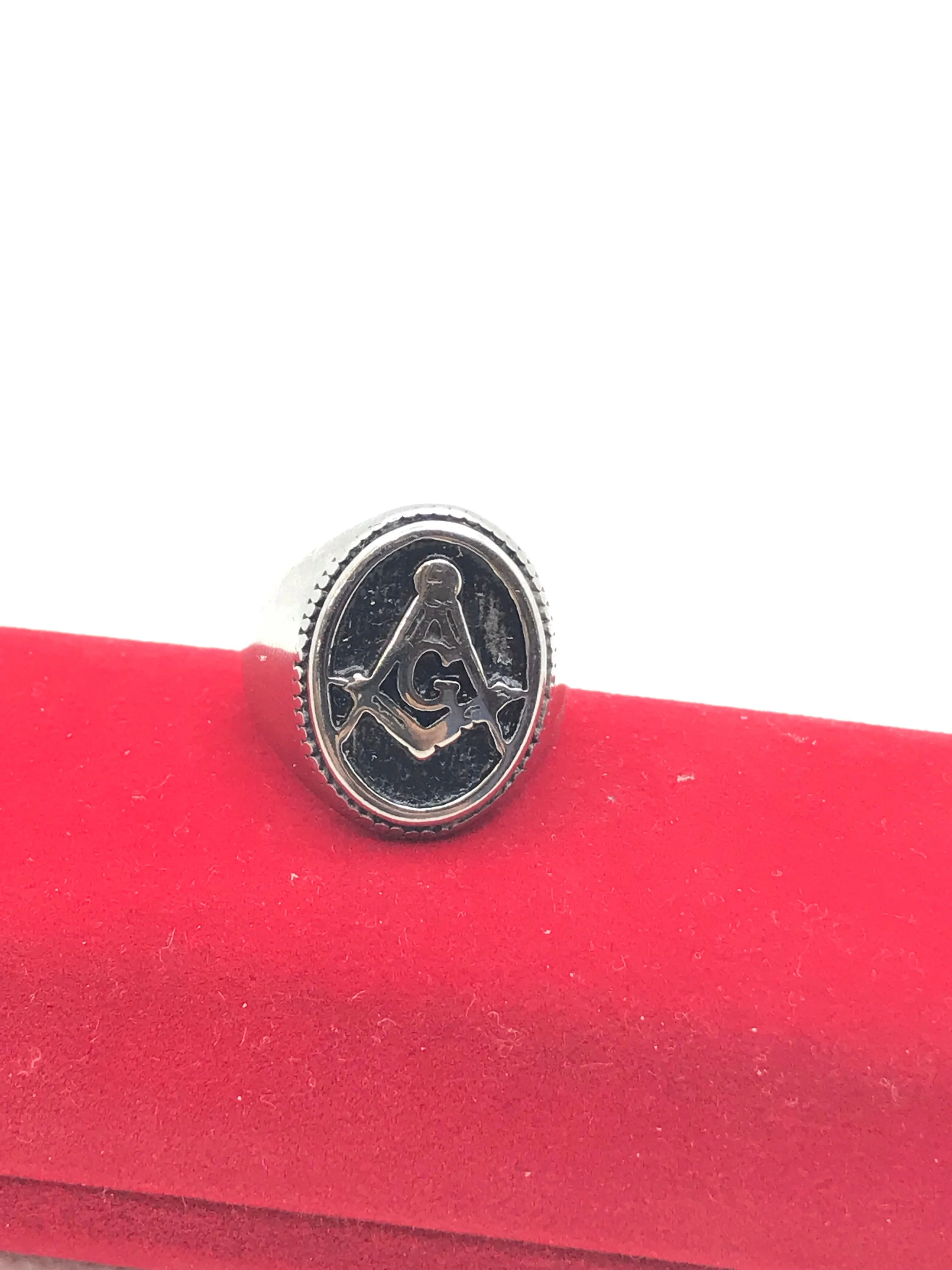 Stainless steel Oval Masonic ring