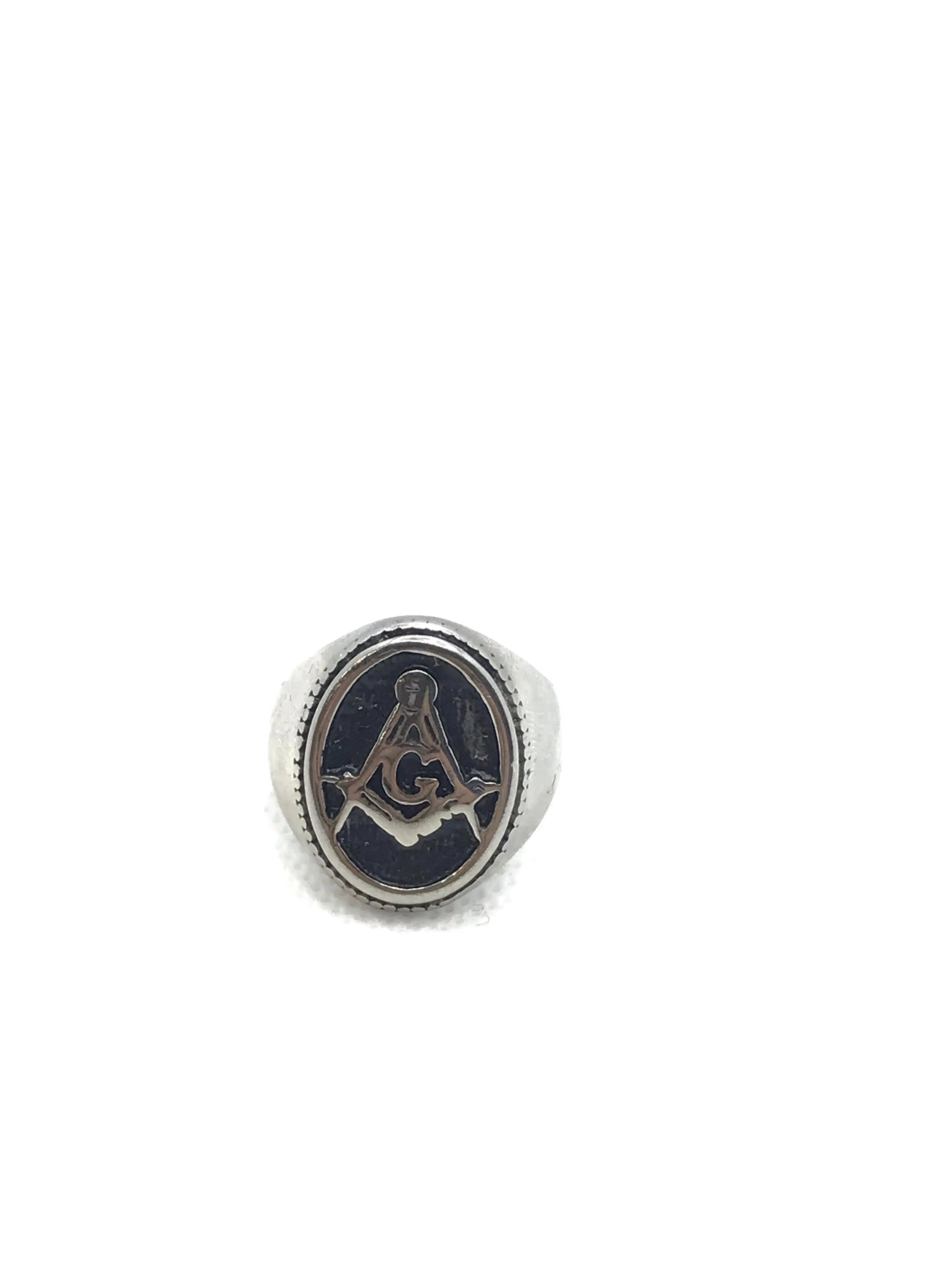 Stainless steel Oval Masonic ring