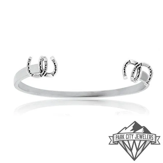 Sterling Silver Double Horse Shoe Bracelet