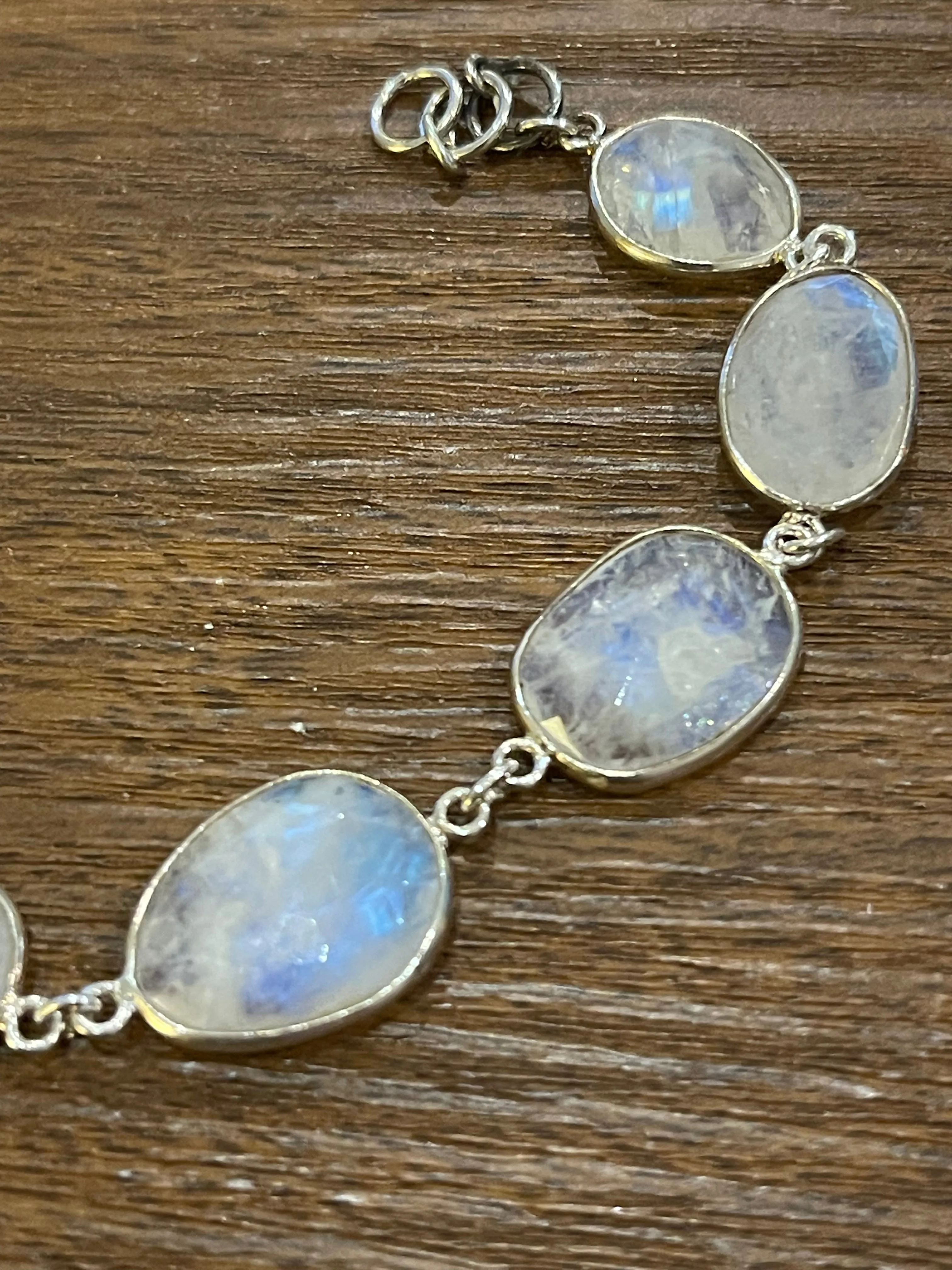 Sterling Silver Faceted Moonstone Bracelet