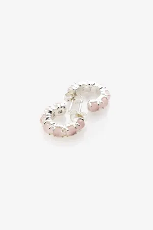 Stolen Girlfriends Club Halo Cluster Earrings - Rose Quartz