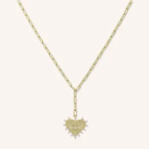 Sunburst Heart Pendant Necklace