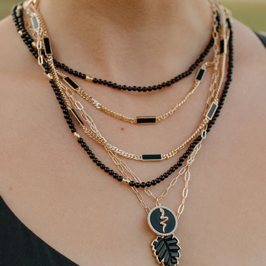 The Black Onyx Choker - Bali Beaded by Joy Dravecky