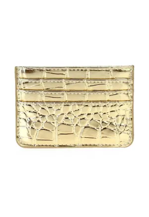 Tiara Crocodile Cardholder-Gold