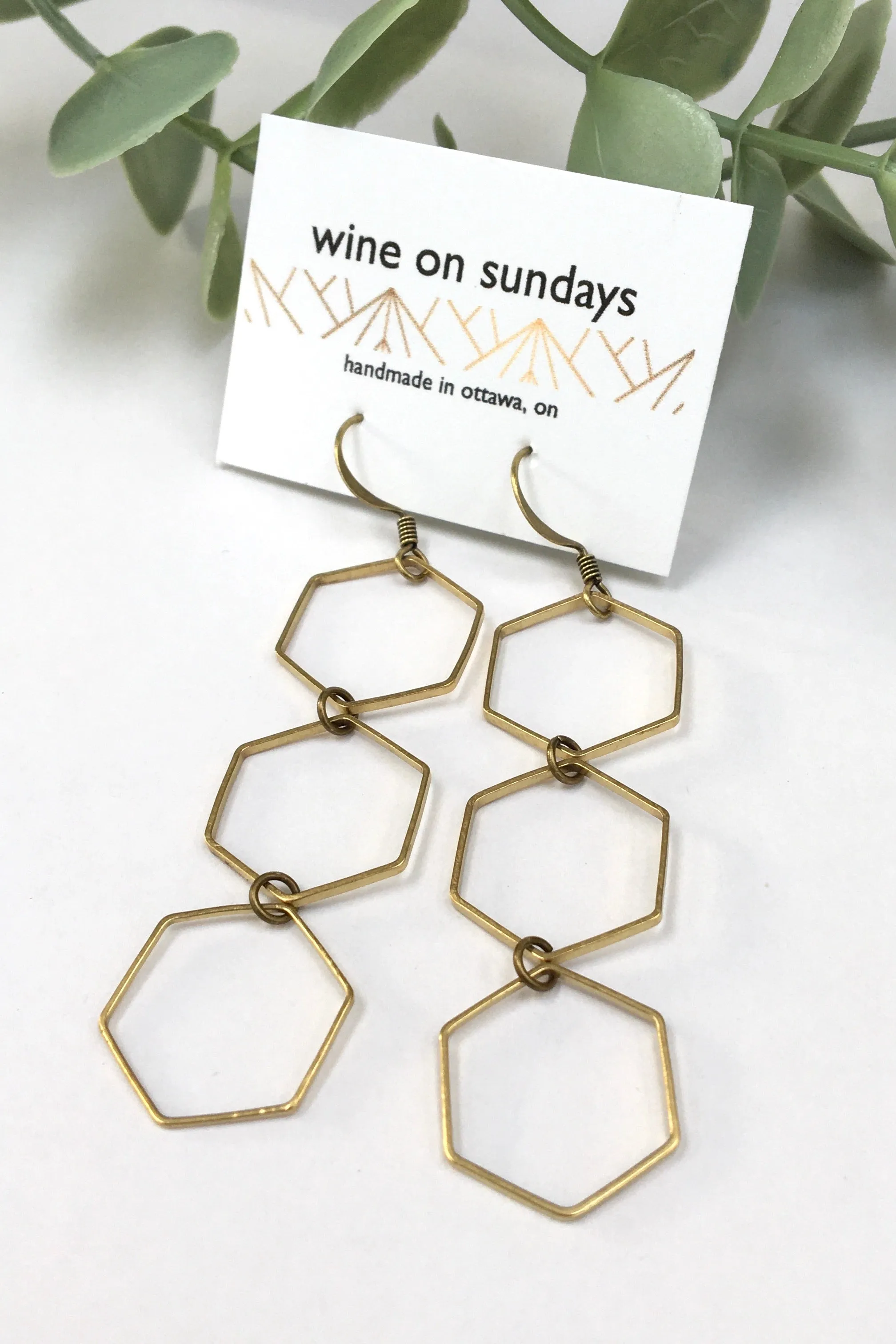 Triple Hex Earrings