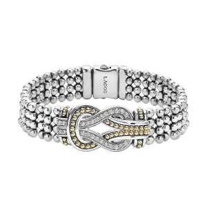 Two-Tone Knot Diamond Statement Bracelet