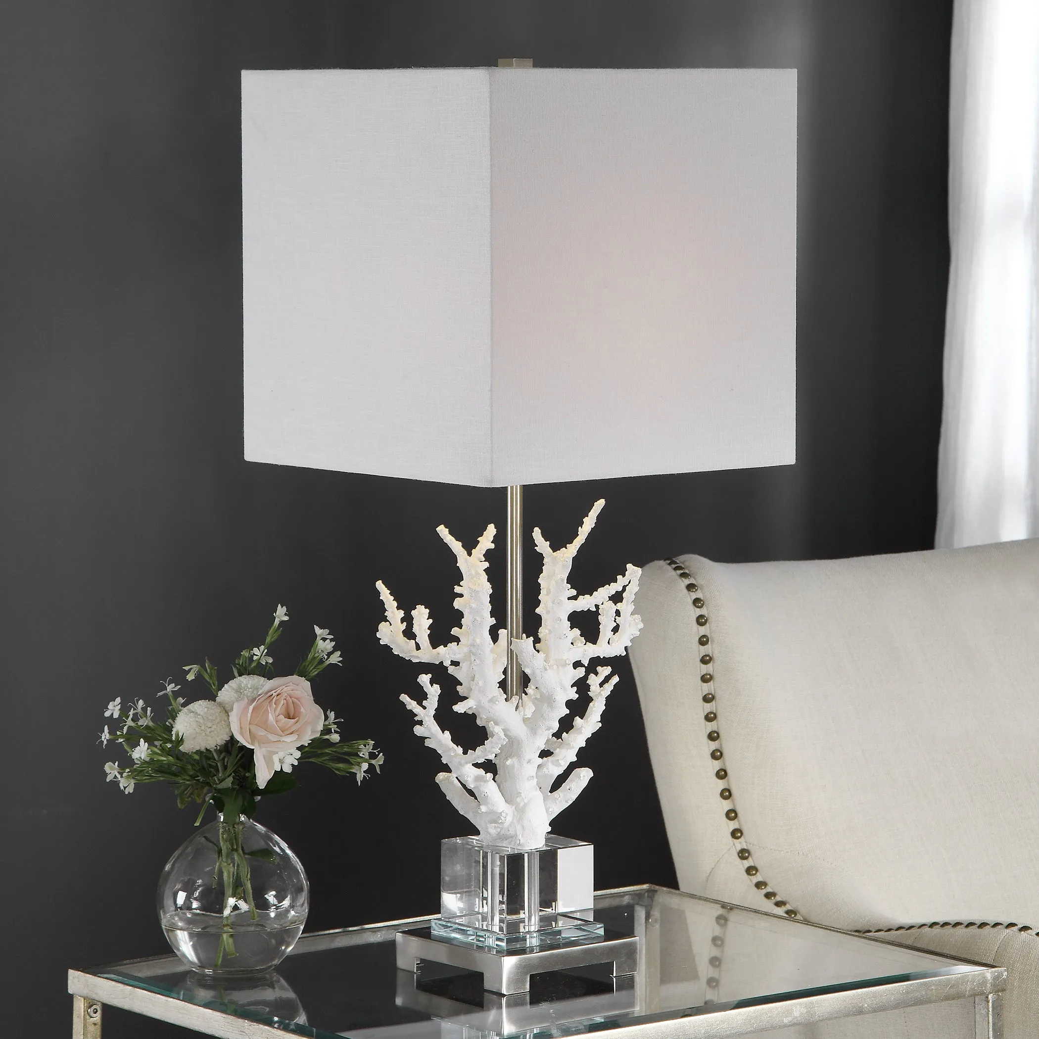 Uttermost Corallo White Coral Table Lamp