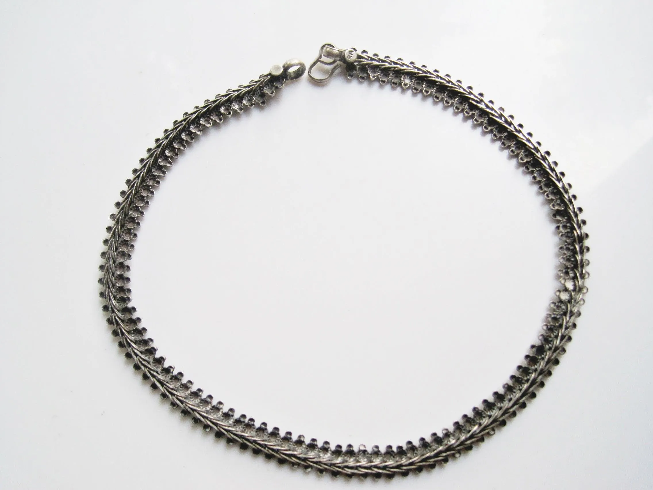 Vintage Silver Indian Choker Necklace