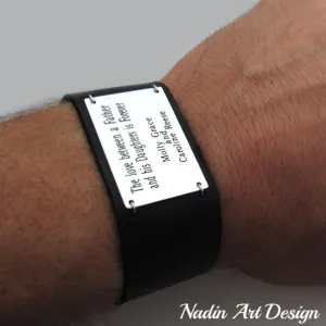 Wide Cuff with Quote - Mens Bracelet