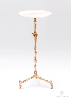 WILLIE DRINK TABLE<br><br>ONYX<br>POLISHED BRONZE