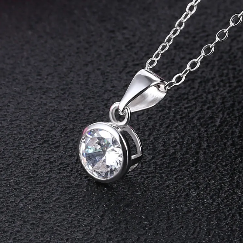 Women's Pendant S925 Sterling Silver Zircon Pendant for girls