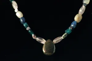 Women's Pyrite with Quartz and Moonstone Gemstone Necklace