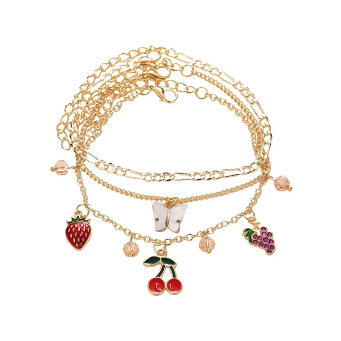 Yellow Chimes Anklets for Women and Girls Fashion Golden Anklets for Women | Gold Plated Multilayered Chain With Butterfly Anklets Payal for Women |Birthday Gift For Girls and Women