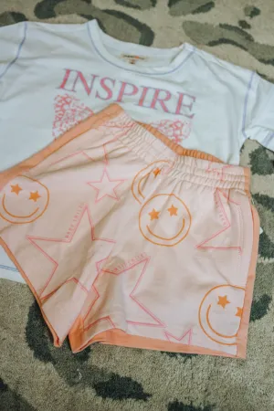 Youth Smiley Star Coral Shorts